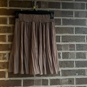 Elegant Brown Pleated Flowy taylor swift style Skirt